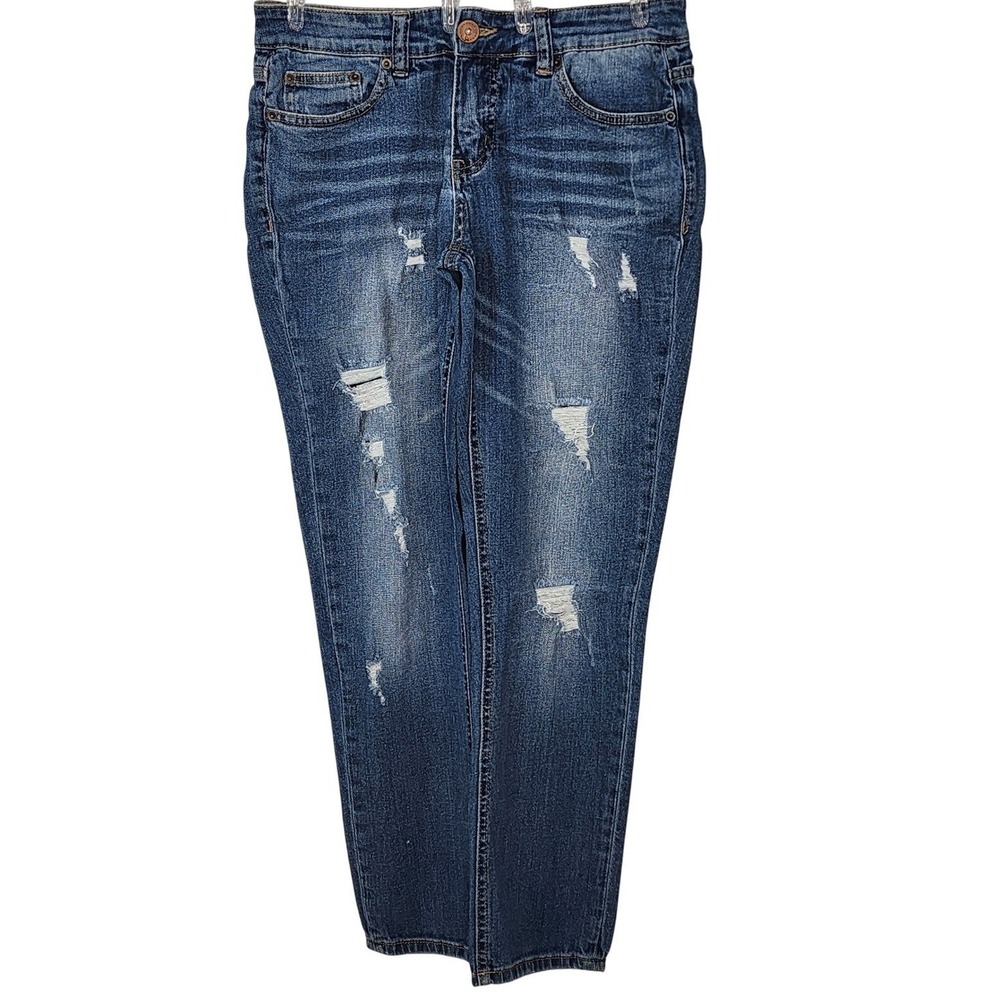 Supplies Vintage Peg Distressed Jeans Juniors Size 4 Blue Denim Ripped Boyfriend